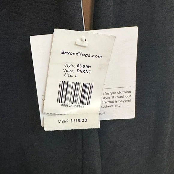 NWT! Beyond Yoga After Dark Space Dye Black Long Sleeve Mini Dress - Large - Picture 6 of 7